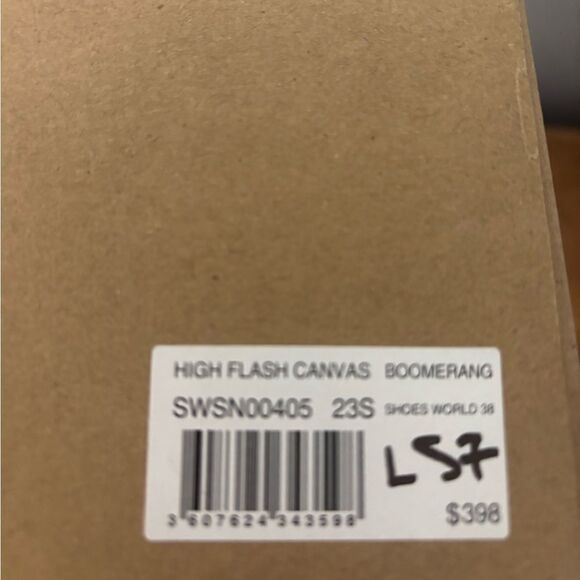 Zadig & Voltaire HIGH FLASH CANVAS sneaker IN BOOMERANG size 38 NWT - Picture 6 of 12